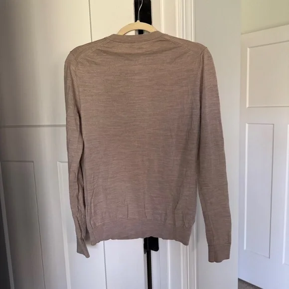 Reiss WESSEX MERINO WOOL CREW NECK JUMPER WHEAT MELANGE
